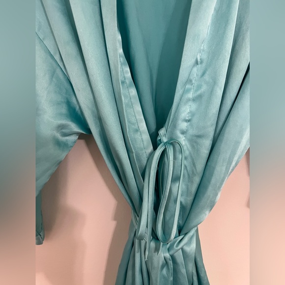Victoria Secrets Blue Satin Robe - Picture 3 of 6